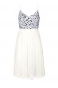 Designer-Cocktailkleid cremeweiß-silber