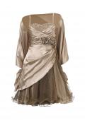Designer-Cocktailkleid inkl. Schal taupe
