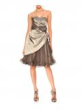 Designer-Cocktailkleid inkl. Schal taupe