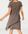 Designer-Cocktailkleid mit Pailletten taupe