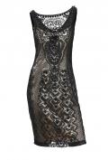 Designer-Cocktailkleid mit Perlen schwarz