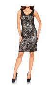 Designer-Cocktailkleid mit Perlen schwarz