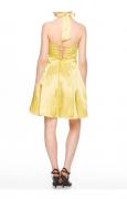 Designer-Cocktailkleid mit Petticoat gelb
