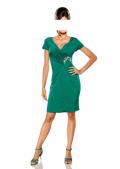 Designer-Cocktailkleid mit Strass grün