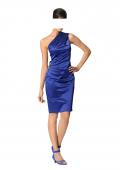 Designer-Cocktailkleid mit Strass royalblau