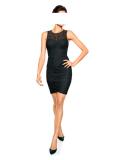 Designer-Cocktailkleid mit Strass schwarz