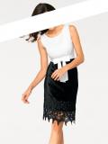 Designer-Cocktailkleid offwhite-schwarz Gr. 40