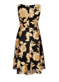 Designer-Cocktailkleid schwarz-gold