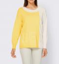 Designer-Color-Blocking-Pullover zitrone-ecru