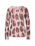 Designer-Cut-Outs-Druckpullover rosé-schoko