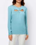 Designer-Cut-Outs-Pullover aquamarin