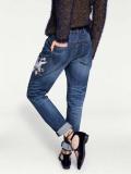 Designer-Damen-Jeans mit Stickerei blau