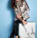 Designer-Daunenjacke taupe