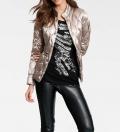 Designer-Daunenjacke taupe