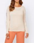 Designer-Deiden-Pullover mit Spitze champagner