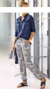 Designer-Druck-Pumphose sand-blau