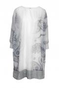 Designer-Druck-Tunikakleid grau