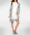 Designer-Druck-Tunikakleid grau