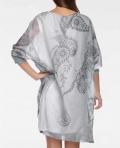 Designer-Druck-Tunikakleid grau