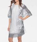 Designer-Druck-Tunikakleid grau