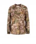 Designer-Druckbluse camel-olive-bedruckt