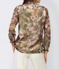 Designer-Druckbluse camel-olive-bedruckt