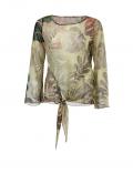 Designer-Druckbluse oliv-bedruckt