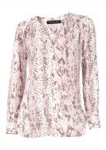 Designer-Druckbluse rosé-bunt