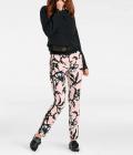 Designer-Druckhose rosa-schwarz