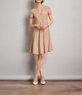 Designer-Druckkleid apricot