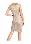 Designer-Druckkleid beige