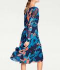 Designer-Druckkleid blau-bunt