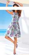 Designer-Druckkleid bleu-bunt