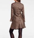 Designer-Druckkleid braun-bunt