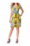 Designer-Druckkleid bunt