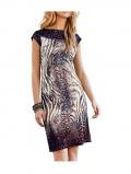 Designer-Druckkleid bunt