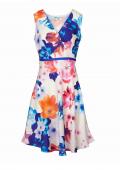 Designer-Druckkleid bunt