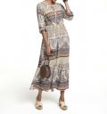 Designer-Druckkleid bunt