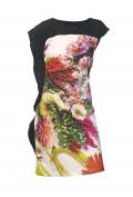 Designer-Druckkleid bunt-schwarz