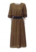 Designer-Druckkleid cognac-bunt