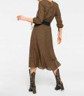 Designer-Druckkleid cognac-bunt