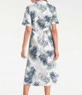 Designer-Druckkleid grau-marine