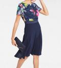 Designer-Druckkleid marine-bunt