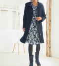 Designer-Druckkleid marine-jade