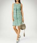 Designer-Druckkleid mint