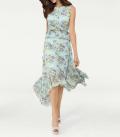 Designer-Druckkleid mint-bunt