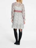 Designer-Druckkleid mit Perlen bunt