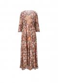 Designer-Druckkleid mit Trompetenärmeln bunt