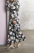 Designer-Druckkleid nachtblau-bunt
