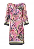 Designer-Druckkleid pink-bunt